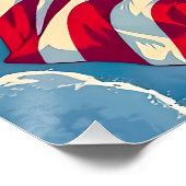 Patriottische Amerikaanse Vlag met Vuurwerk - 4 ju Perfect Poster (Hoek)