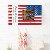 Patriottische Amerikaanse vlag Militaire aflossing Spandoek (Insitu)