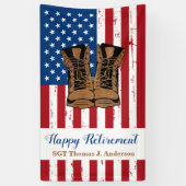 Patriottische Amerikaanse vlag Militaire aflossing Spandoek (Verticaal)