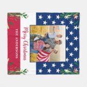 Patriottische Amerikaanse vlag Militaire Kerstmis Fleece Deken (Voorkant (Horizontaal))