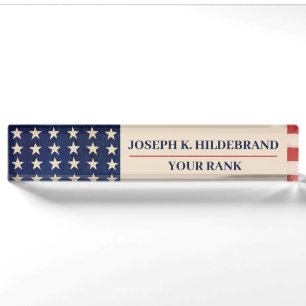 Patriottische Amerikaanse Vlag Militaire Naambordje