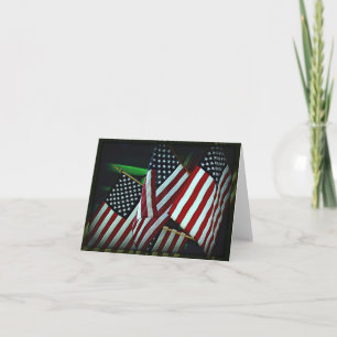 Patriottische Amerikaanse vlag / militaire nota Ka Kaart