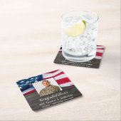 Patriottische Amerikaanse vlag Militaire Pensioen Kartonnen Onderzetters (Insitu)