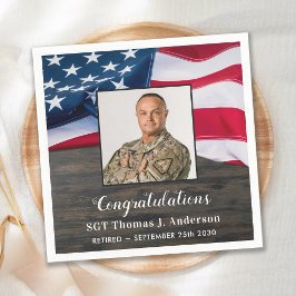 Patriottische Amerikaanse vlag Militaire Pensioen Servet