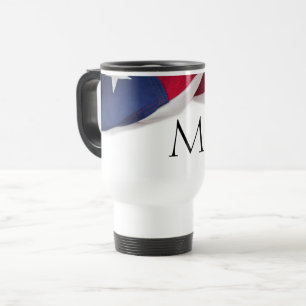 Patriottische Amerikaanse Vlag Monogram Beginlette Reisbeker