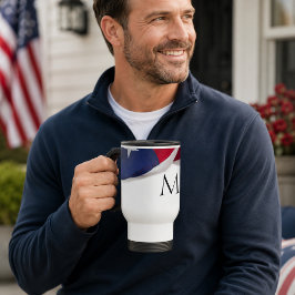 Patriottische Amerikaanse Vlag Monogram Beginlette Reisbeker