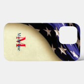 Patriottische Amerikaanse vlag monogram Case-Mate iPhone Case (Achterkant (horizontaal))