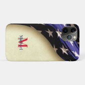 Patriottische Amerikaanse vlag monogram Case-Mate iPhone Case (Achterkant (horizontaal))
