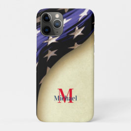 Patriottische Amerikaanse vlag monogram Case-Mate iPhone Case
