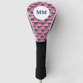 Patriottische AMERIKAANSE VLAG Monogram DRIVER Golfheadcover (Voorkant)