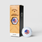 Patriottische Amerikaanse vlag Monogrammen Golfballen (Verpakking)