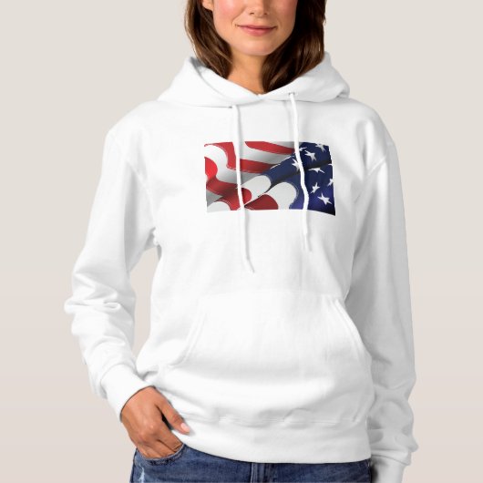 Patriottische Amerikaanse vlag Ontwerp Sterren en  Hoodie (Voorkant)