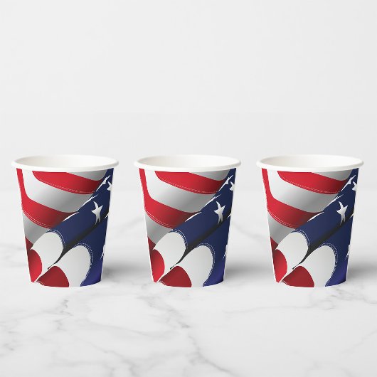 Patriottische Amerikaanse vlag Ontwerp Sterren en Papieren Bekers