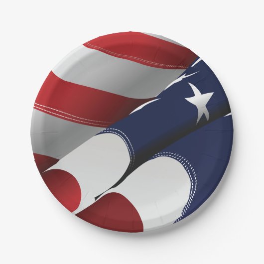 Patriottische Amerikaanse vlag Ontwerp Sterren en Papieren Bordje (Voorkant)