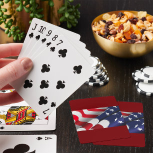 Patriottische Amerikaanse vlag Ontwerp Sterren en  Pokerkaarten