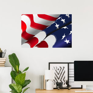 Patriottische Amerikaanse vlag Ontwerp Sterren en  Poster