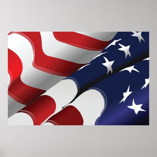 Patriottische Amerikaanse vlag Ontwerp Sterren en  Poster (Voorkant)