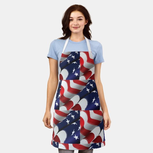 Patriottische Amerikaanse vlag Ontwerp Sterren en Schort (Gedragen)