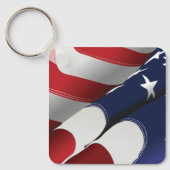 Patriottische Amerikaanse vlag Ontwerp Sterren en Sleutelhanger (Voorkant)