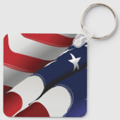 Patriottische Amerikaanse vlag Ontwerp Sterren en Sleutelhanger (Achterkant)