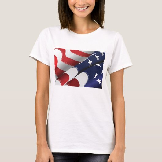 Patriottische Amerikaanse vlag Ontwerp Sterren en  T-shirt (Voorkant)