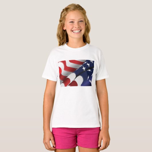 Patriottische Amerikaanse vlag Ontwerp Sterren en T-shirt (Voorkant volledig)