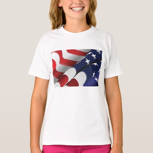 Patriottische Amerikaanse vlag Ontwerp Sterren en  T-shirt (Voorkant)