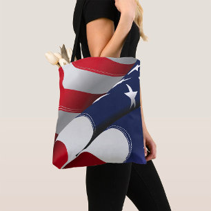 Patriottische Amerikaanse vlag Ontwerp Sterren en  Tote Bag