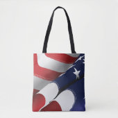 Patriottische Amerikaanse vlag Ontwerp Sterren en Tote Bag (Voorkant)