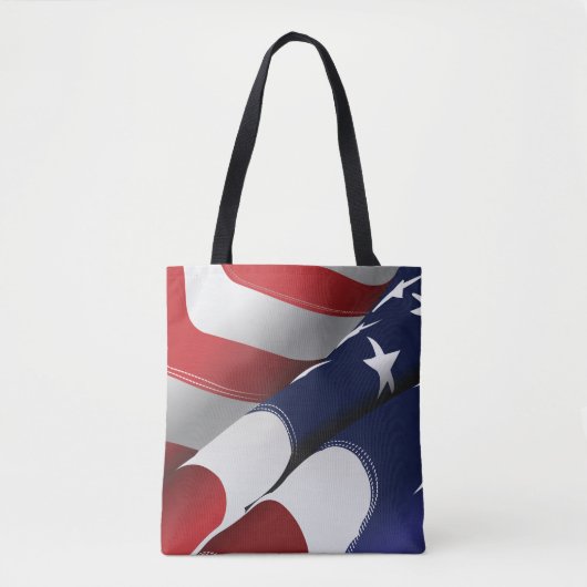 Patriottische Amerikaanse vlag Ontwerp Sterren en Tote Bag (Voorkant)