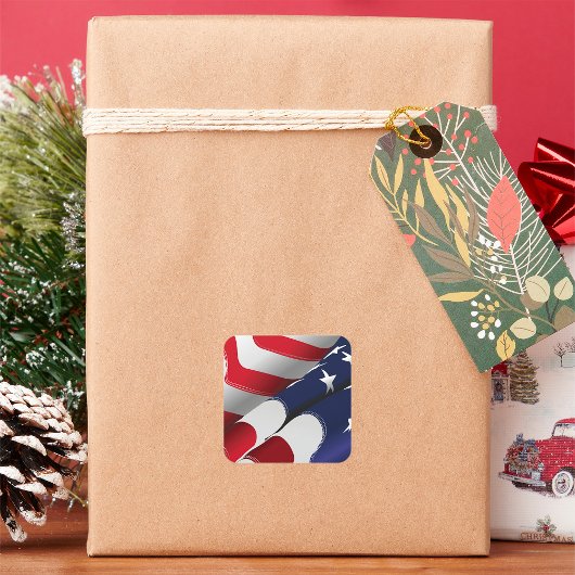 Patriottische Amerikaanse vlag Ontwerp Sterren en  Vierkante Sticker