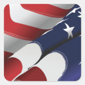 Patriottische Amerikaanse vlag Ontwerp Sterren en  Vierkante Sticker (Voorkant)
