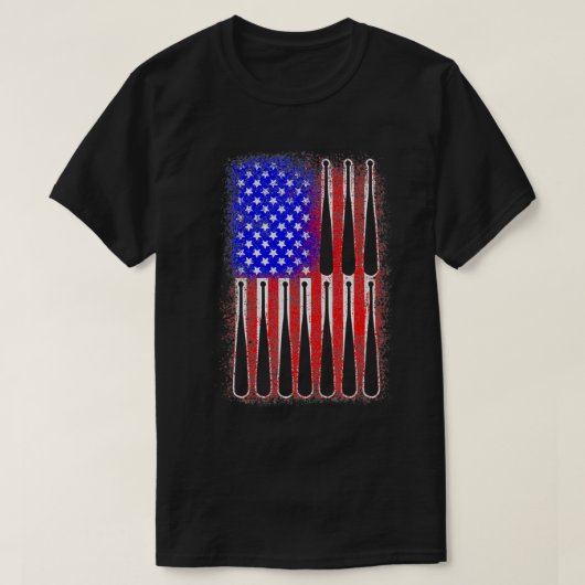 Patriottische Amerikaanse vlag op 4 juli Baseb T-shirt (Design voorkant)