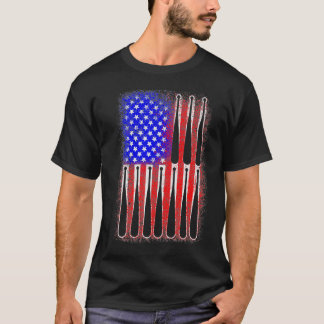 Patriottische Amerikaanse vlag  op 4 juli Baseb T-shirt