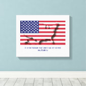 Patriottische Amerikaanse vlag op 4 juli Canvas Afdruk (Insitu (Houten vloer))