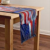 Patriottische Amerikaanse vlag op 4 juli Korte Tafelloper (Voorbeeld)