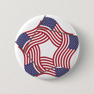 Patriottische Amerikaanse vlag op 4 juli Onafhanke Ronde Button 5,7 Cm
