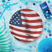 Patriottische Amerikaanse vlag op 4 juli Papieren Bordje (Feest)