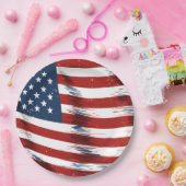 Patriottische Amerikaanse vlag op 4 juli Papieren Bordje (Feest)