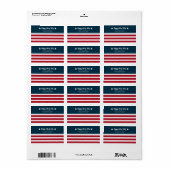 Patriottische Amerikaanse vlag op 4 juli Return Ad Etiket (Full Sheet)