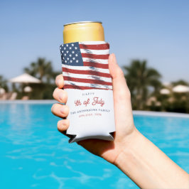 Patriottische Amerikaanse vlag op 4 juli Seltzer Blikjeskoeler
