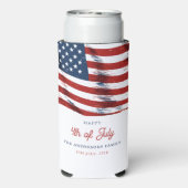 Patriottische Amerikaanse vlag op 4 juli Seltzer Blikjeskoeler (Seltzer Achterkant)