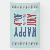 Patriottische Amerikaanse vlag op 4 juli Spandoek (Verticaal)