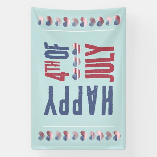 Patriottische Amerikaanse vlag op 4 juli Spandoek (Verticaal)