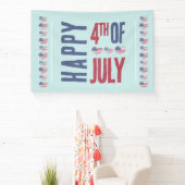 Patriottische Amerikaanse vlag op 4 juli Spandoek (Insitu)