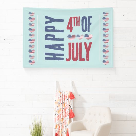 Patriottische Amerikaanse vlag op 4 juli Spandoek (Insitu)