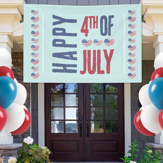 Patriottische Amerikaanse vlag op 4 juli Spandoek