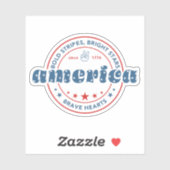 Patriottische Amerikaanse vlag op 4 juli Sticker (Vel)