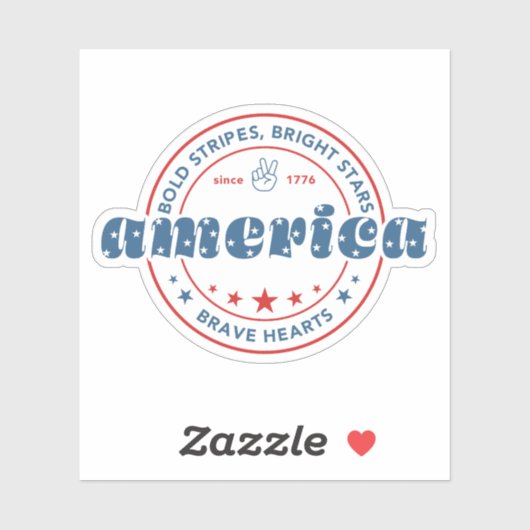 Patriottische Amerikaanse vlag op 4 juli Sticker (Vel)