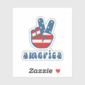 Patriottische Amerikaanse vlag op 4 juli Sticker (Vel)